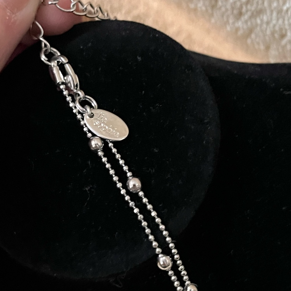 Lia Sophia Silver Necklace with Green Petal Pendant - Picture 6 of 6